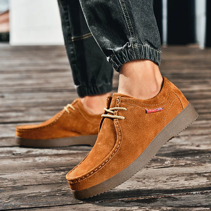 New Styles Wholesale High Quality Loafer Suede Shoes Leather Casual Slip-on Man Boots England Design Low Price Factory Flat