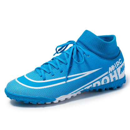 Football Shoes High Mid-Top Lace up Soccer Futsal Shoes Football Boots FG HG TF PU Leather Team Sports Boy's Men's Women's
