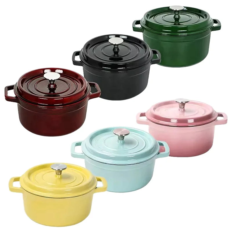 Enameled Cast Iron Dutch Oven 5QT Round Nonstick Pot with Lid, Stovetop & Oven Safe Cookware for Home Restaurant