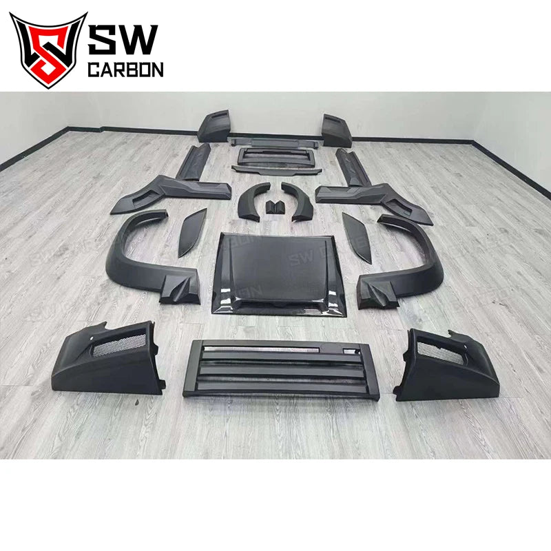 Defender LM Style Wide Body Kit for Land Rover Defender 90 110 Front Bumper Grille Hood Side Skirts Mudguards