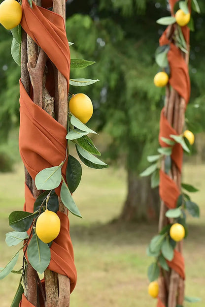 70X500cm Rust Chiffon Wedding Arch Draping Fabric Terracotta Solid Drapery Ceremony Reception Backdrop Curtain Party Swag Decor