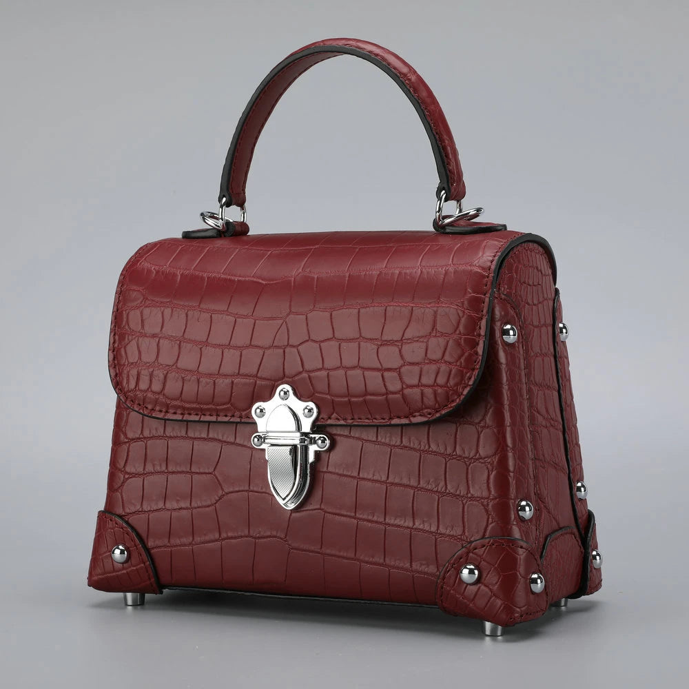 Custom Luxury Genuine Crocodile Leather Stylish Handbags for Women Elegent Ladies Woman Small Alligator Crossbody Shoulder Bags