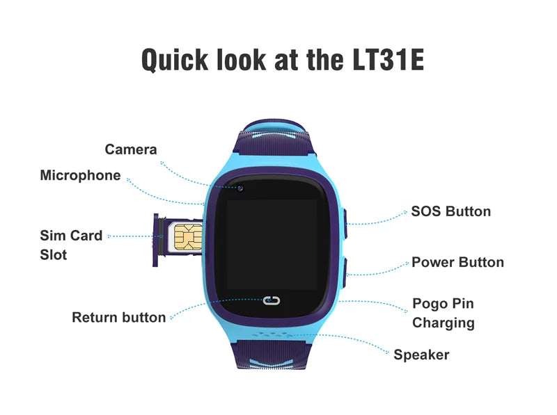 LICHIP LT31E 4G Kids Tracking Traceker Ninos Montre Sos Band Children Reloj Con for Kids Waterproof SIM Card SOS GPS LT31e 2022