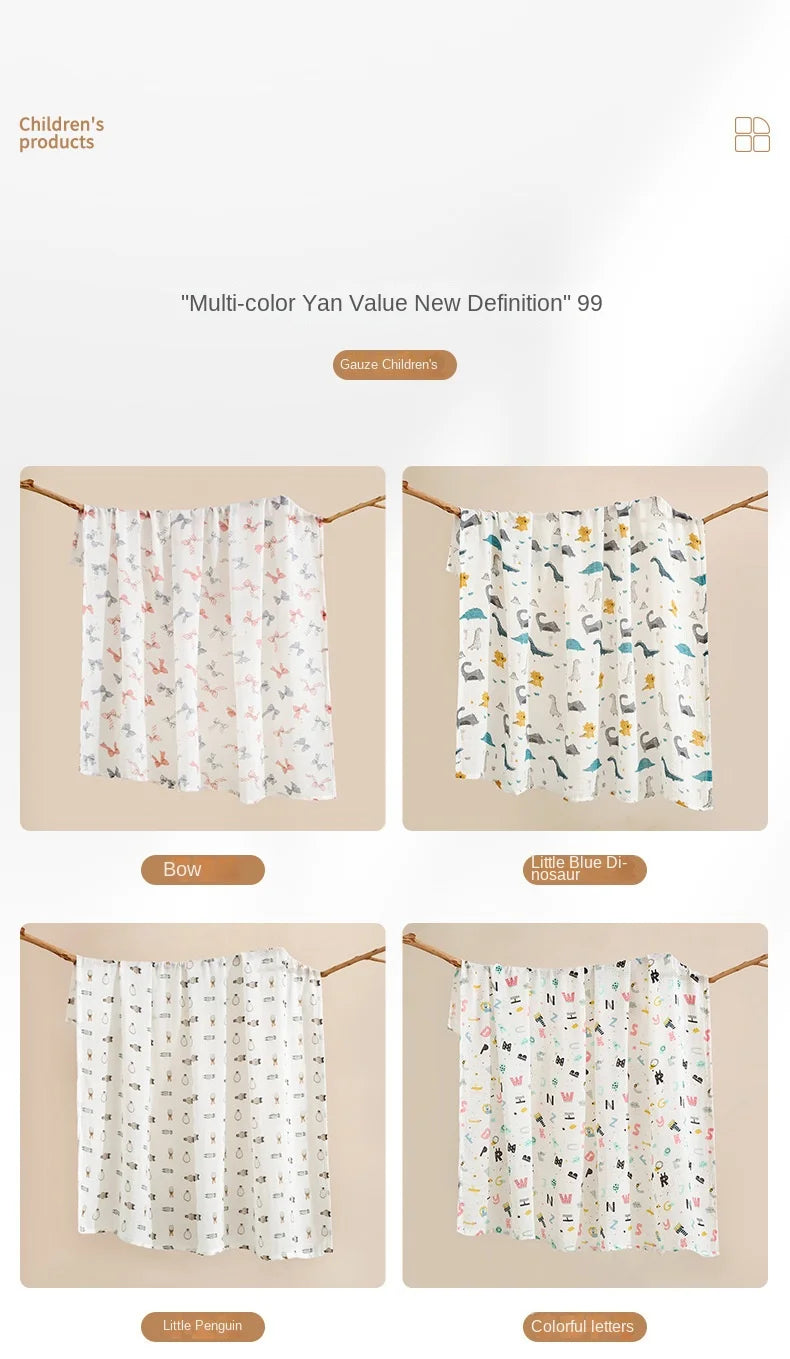 Low Price in Stock Double Layer  Bamboo Baby Newborn  Muslin Swaddle Adjustable Swaddle Baby Milestone Blanket for Sale