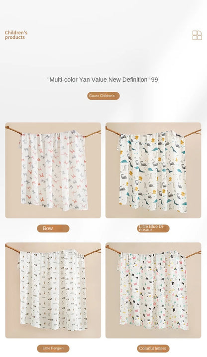 Low Price in Stock Double Layer  Bamboo Baby Newborn  Muslin Swaddle Adjustable Swaddle Baby Milestone Blanket for Sale
