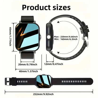 Smartwatch for Men and Women, with Calling and Message Notifications, Large Screen Display, Suitable for Various Sports Modes