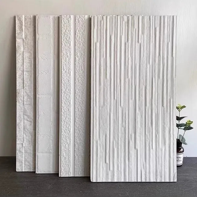 High - Durability Foshan 300X600 White Concave Enamel Cultural Stone Tiles for Villa Exterior Walls and Courtyard Walls
