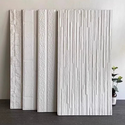 High - Durability Foshan 300X600 White Concave Enamel Cultural Stone Tiles for Villa Exterior Walls and Courtyard Walls