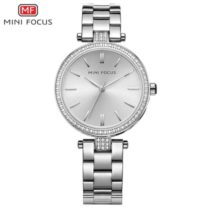 MINI FOCUS MF0039L Quartz Watch Design Luxury Waterproof Factory Alloy Case Stainless Steel / Leather Strap for Women Daily Use