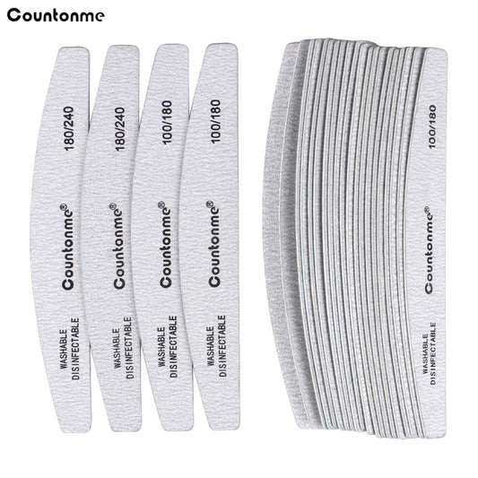 10pcs/Lot Professional Wooden Nail Files 180/240 Buffer 100/180 Grey Boat Wood Sandpaper Block Gel Polisher Sanding Nail Files