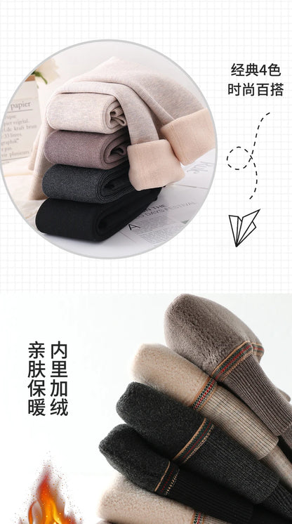 Girls winter plus velvet extra thick pantyhose child strips warm pants Polar Fleece Lining kids baby leggings cotton stockings