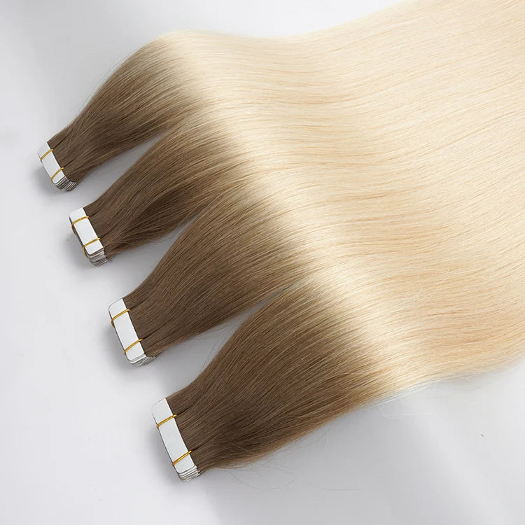Wholesale Double Drawn Cuticle Aligned Virgin Natural Hair Extension Human Tape Russian 100% Remy Hair Extension Tape in Vendors