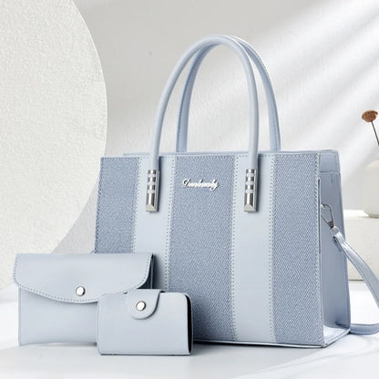 Fashion Splicing Three Piece Set Combination Bag, Single Shoulder Crossbody, Large Capacity Tote Bags for Women Handbags