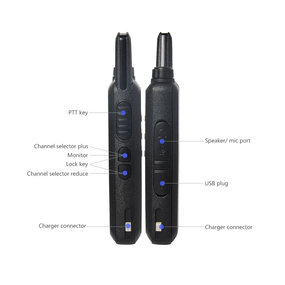 2pcs Baofeng VT-C2 Hot Selling Mini Radio 2W/0.5w PMR FRS Outdoor Handheld Device UHF Walkie Talkie