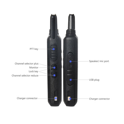2pcs Baofeng VT-C2 Hot Selling Mini Radio 2W/0.5w PMR FRS Outdoor Handheld Device UHF Walkie Talkie