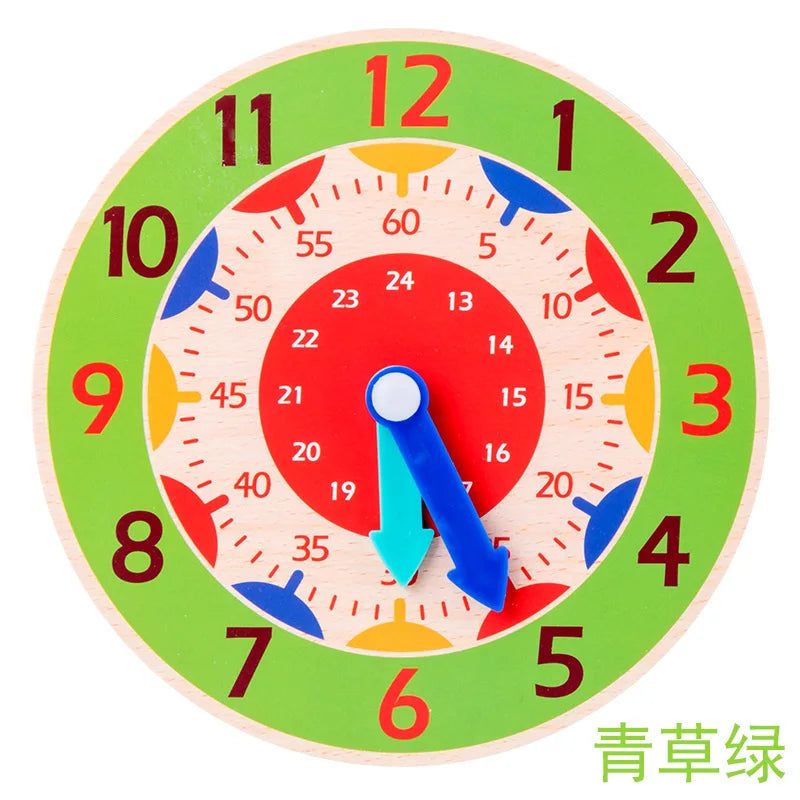 Children Montessori Wooden Clock Toys Hour Minute Second Cognition Colorful Clocks Toys for Kids Early Preschool Teaching Aids