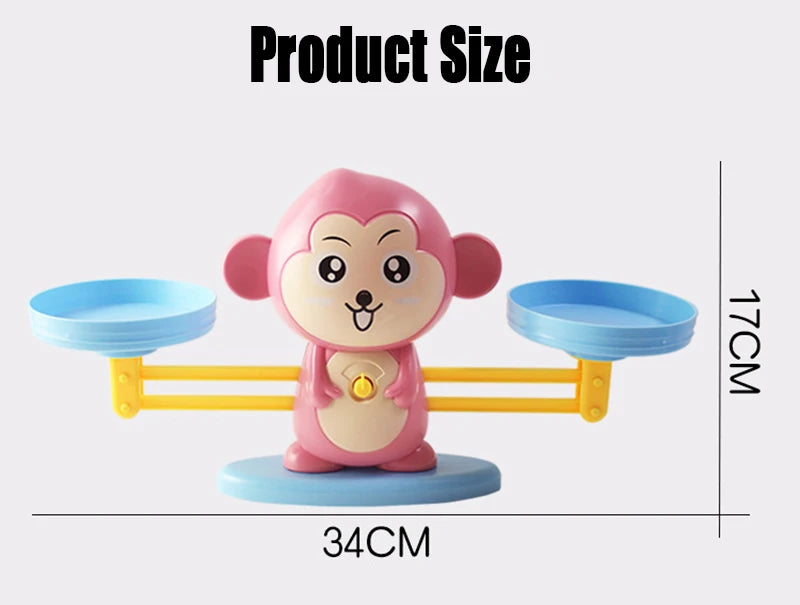 New Montessori Math Toy Monkey Digital Maths Balance Scale Toy Educational Balancing Scale Number Board Game Kids Learning Toys