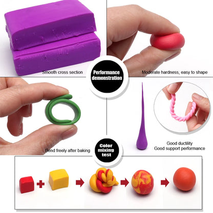 50 Colors Best Selling Set OEM Fun Colorful Polymer Clay Oven Bake