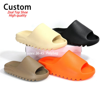 Custom Logo Soft EVA Foam Thick Sole Lightweight Anti-Slip Breathable Open-Toe Arch Support Waterproof Slippers Slides for Men