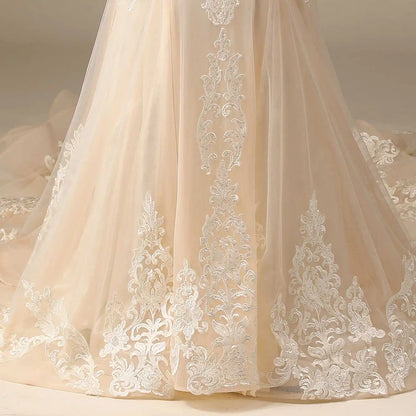 11988#Long Sleeves Sexy V-Neck Bohemian Backless Beach Mermaid Wedding Dress Sweep Train Lace Applique Wedding Dress Bridal Gown