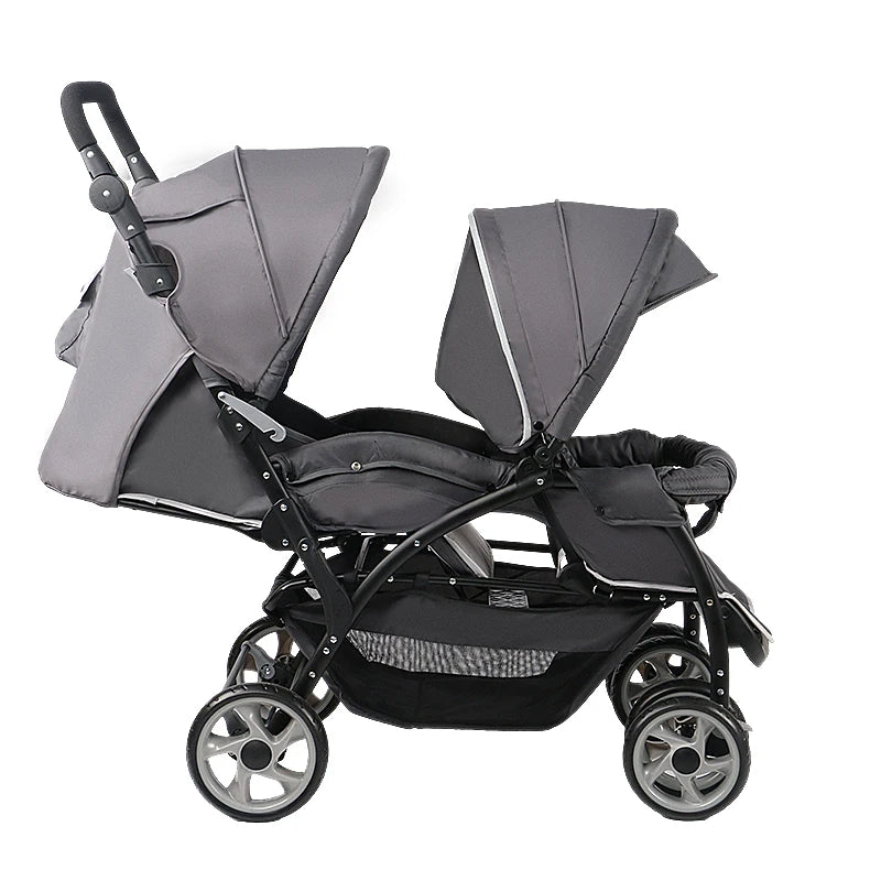 High Landscape Lightweight Linen Foldable New Style Double Seat Twins for 0-3 Years Baby Stroller 3 in 1
