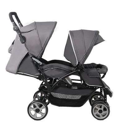 High Landscape Lightweight Linen Foldable New Style Double Seat Twins for 0-3 Years Baby Stroller 3 in 1