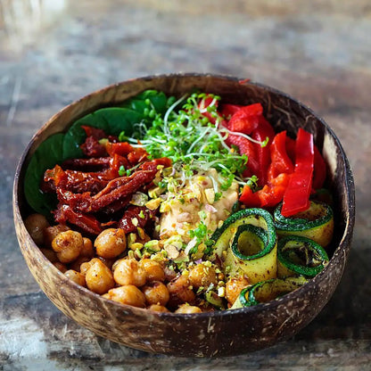 Creative Natural Coconut Wood Bowl Eco Friendly Coconut Shell Fruit Salad Noodles Rice Ice Cream Wood Bowl Art Crafts Decoration