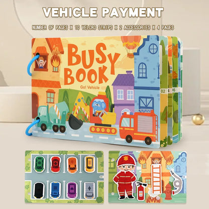 Toddler Quiet Book Early Learning Activities Puzzle Paste Matching Game Toy Kids Educational Magic Tape Wooden Busy Books Toys