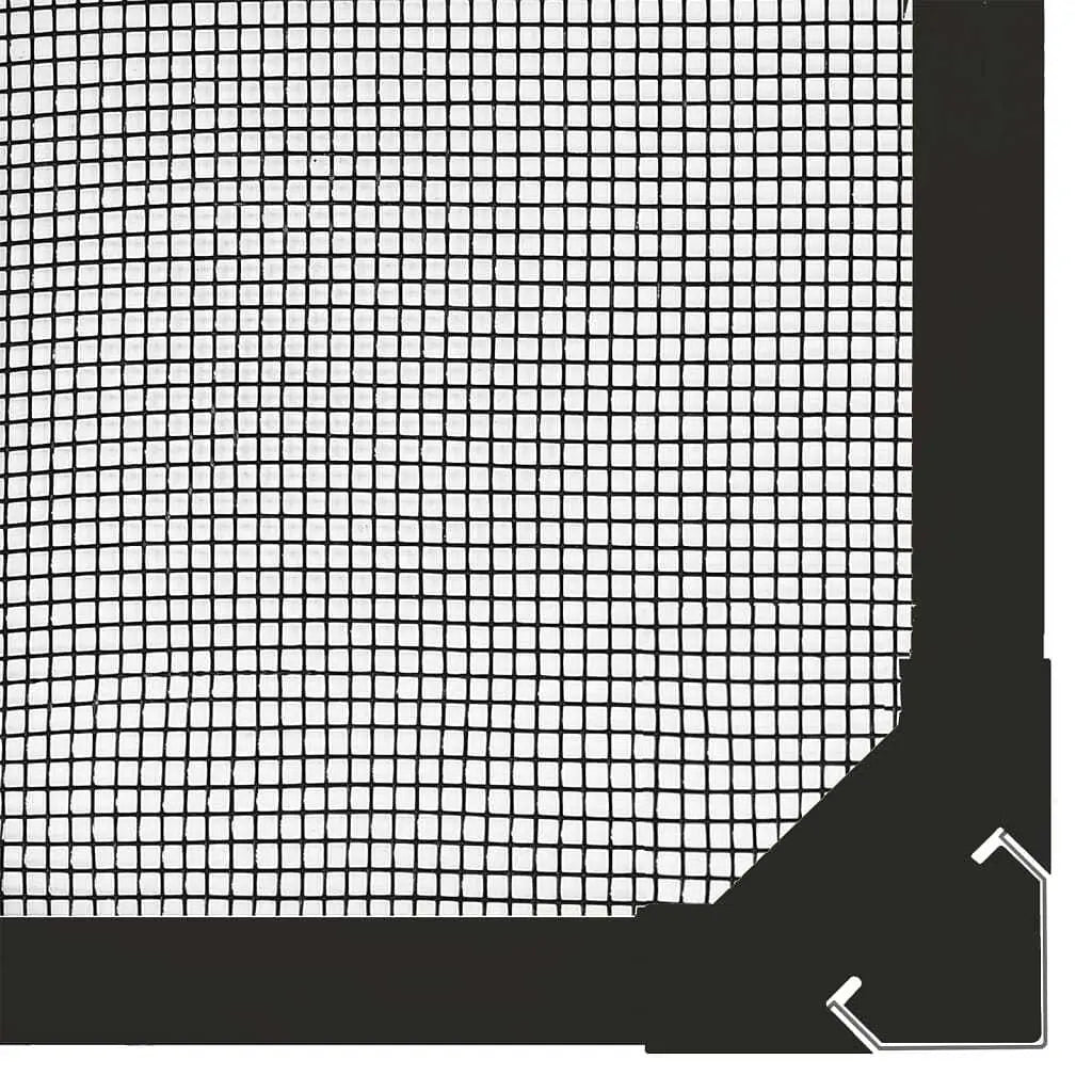 W2B VidaXL Modern Anthracite Fiberglass Insect Screen 31.5x55.1 in Anti-Mosquitoes Netting Pet Polyester PP Aluminum Material
