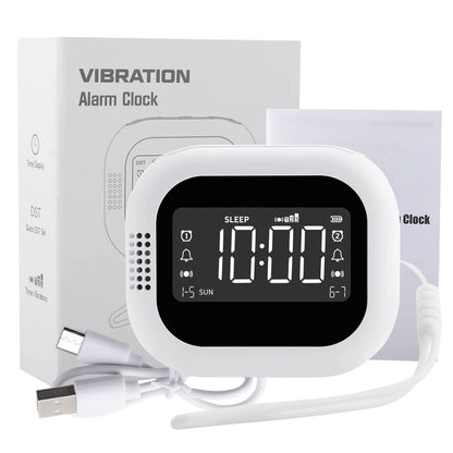 Modern LED Clock for Bedroom Analog/Digital Vibration Alarm with In/Out Wall Mount Electronic Movement