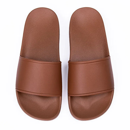Custom Logo Anti-Slip Winter Spring Beach Slides with Open Toe Screen Printing PVC Embossed Mens' Slipper Footwear