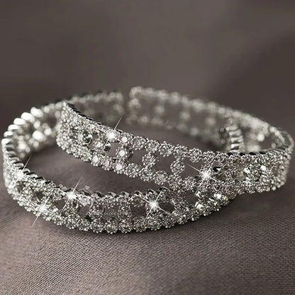 White Bridal Headband with Crystal Rhinestone for Wedding Hair Accessory for Bride