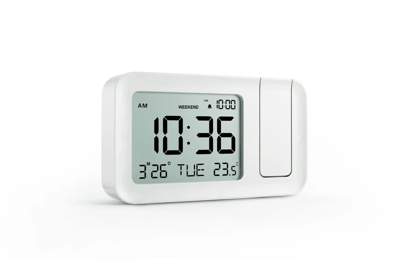 Digital Alarm Clock LCD Display Adjustable Brightness Projector Clock with Temperature Sensor for Kid Elderly