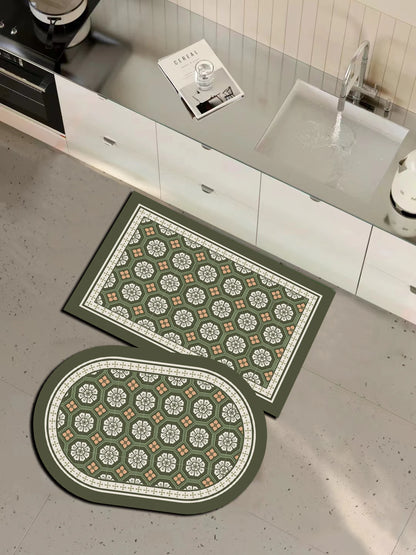 Custom Fast Water Drying Cushioned PET Friendly Bath Mat Super Absorbent Non-Slip Rubber Plaid Pattern Home Hotel Bathroom Use