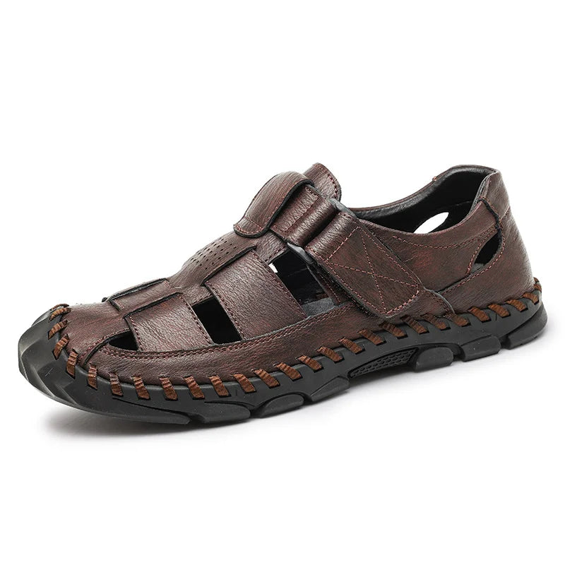 Top Quality Fashion Summer Slippers Cow Leather Material Sandals for Men Anti-Slippery