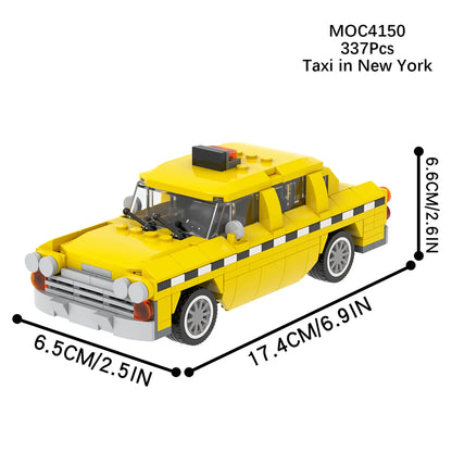 MOC City Toy Car Taxi in New York  Model Plastic Building Block Sets for Kids Toys MOC4150