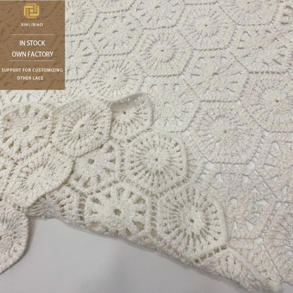 Full Lace Water Soluble Cotton Thread Embroidery Home Fabric Accessories for Clothing for Shoes Bags Fashionable Hollow Design
