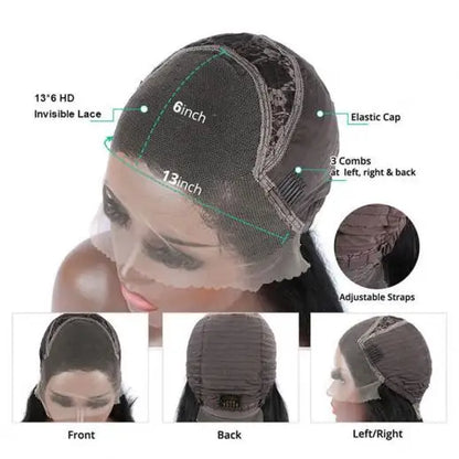 Super Double Drawn 13x4 Lace Front Wig Virgin Straight 150% Density Raw Cuticle Aligned Glueless Pre Plucked Baby Hair