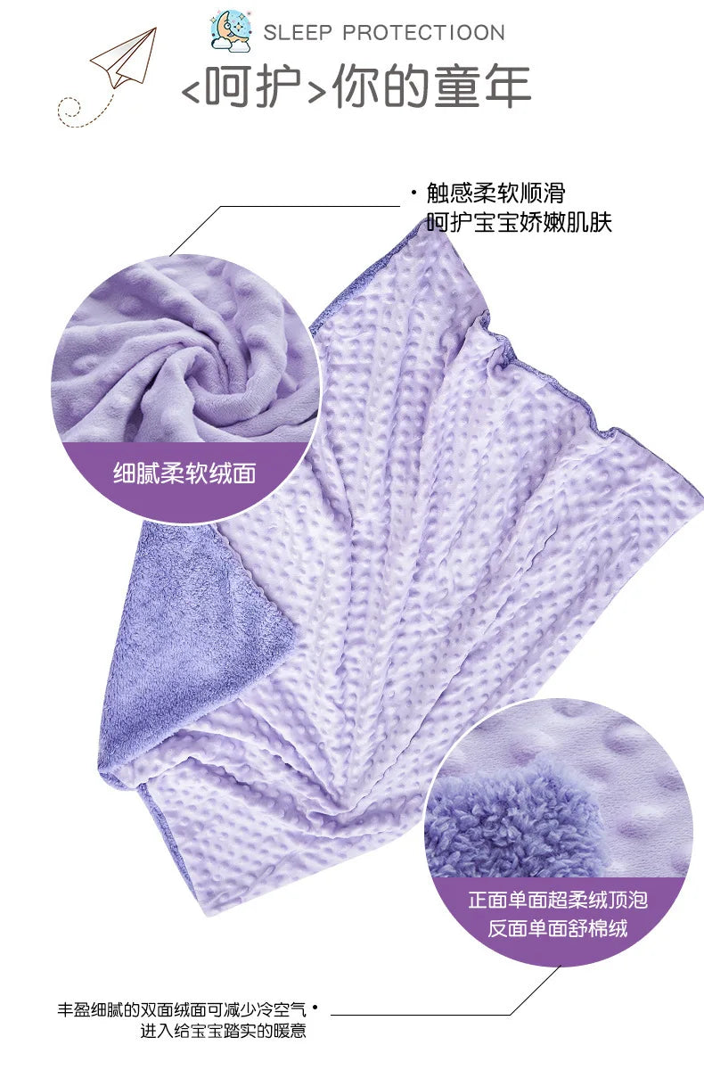 Wholesale 30X40inch Polyester Minky Dot Baby Blanket for Baby Sublimation Fleece Blanket  Minky Dot Baby Blanket