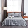 2025 Spring New Washed Silk 4PCS Bed Sheet Pink Plain Duvet Cover  with Floral Solid Cartoon Quilt Set
