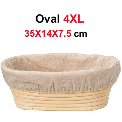 UPORS Rattan Bread Proofing Basket Natural Oval Rattan Wicker Dough Fermentation Sourdough Banneton Bread Basket for Baking