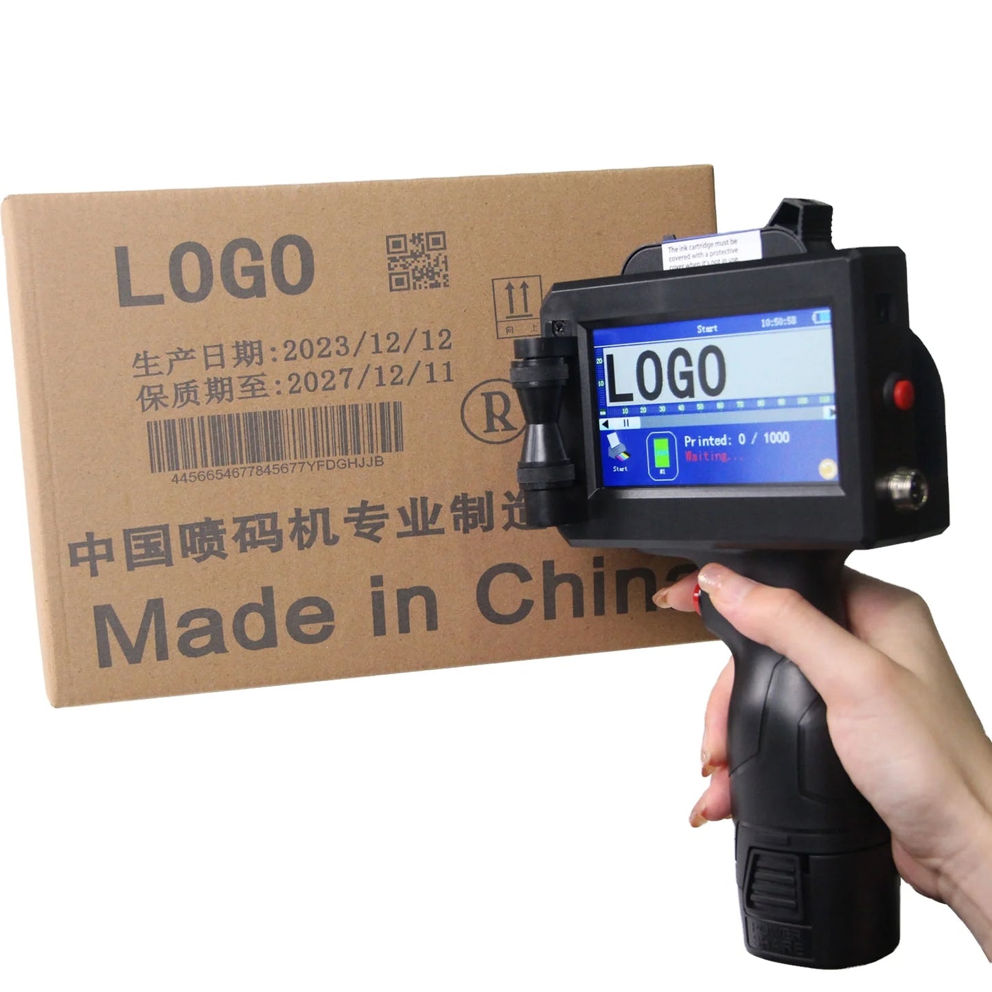 Expiry Date Stamp Portable Mini Inkjet Printer With Ink Cartridge