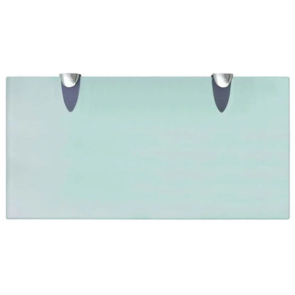 W2B VidaXL Modern Design Clear Tempered Safety Glass Floating Shelf Zinc Alloy with Polished Finish for Hotels and Apartments
