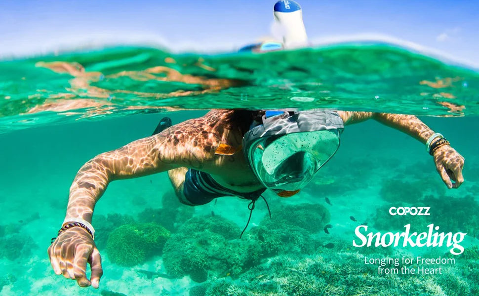 COPOZZ Professional Snorkeling Diving Mask Underwater Scuba Full Face Snorkel Mask Anti Fog Goggles for Adult Swimming Equipment