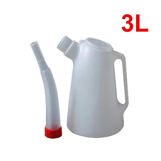 Universal 3L Flexible Spout Plastic Oiler Pot 1pc Garage Oil Fuel Measuring Jug for Car & Motorcycle Vehicle Tools Application