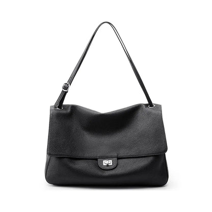 New Trending Top Grain Cowhide Leather Women's Maxi Flap Totes Shoulder Bags Ladies Crossbody Bags Fashion Classic Messenger Bag