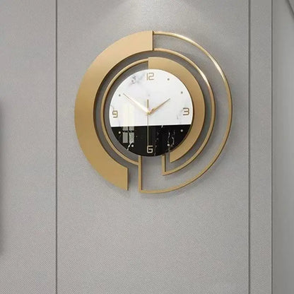 45CM High Gloss Glass Metal Home Decor Living Room Wall Clock Modern Silent Hanging Quartz Watch for Sale Dropshipping DDP