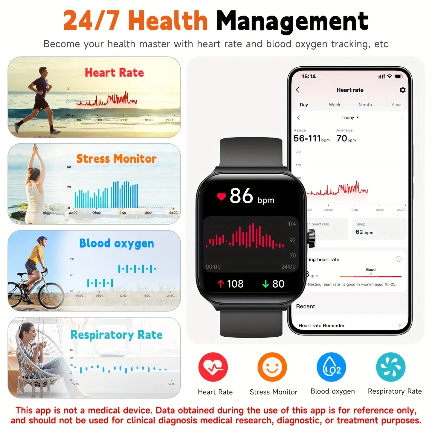 Smart Watch for Men Women With Alexa Built-in, 1.95" Smartwatch With Wireless Call, 100+ Sport Modes, Fitness Activity Tracker