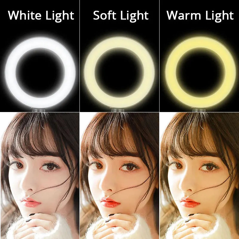 16CM Ring Light LED Lamp Lighting With Clip On Laptop Computer For Video Conference Zoom Webcam Chat Live Streaming Youtube