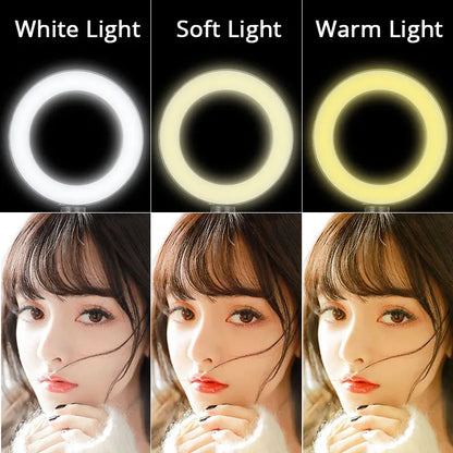 16CM Ring Light LED Lamp Lighting With Clip On Laptop Computer For Video Conference Zoom Webcam Chat Live Streaming Youtube